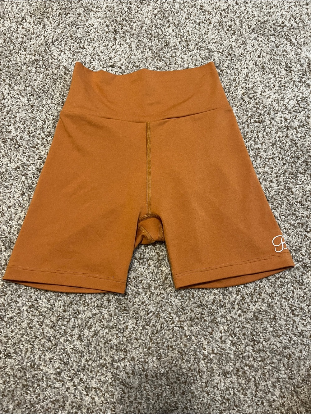 Bombshell Sportswear Rust Orange High-Waist Athletic Bike Shorts